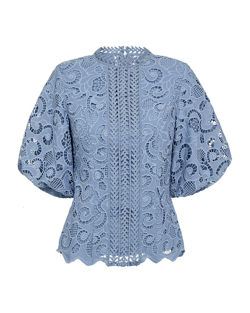 Cmlanly - kanten blouse in blauw