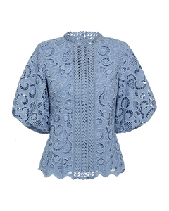 Cmlanly - kanten blouse in blauw