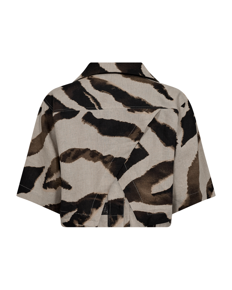 CMNATULI - SHORT SHIRT IN BEIGE AND BLACK