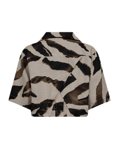 CMNATULI - SHORT SHIRT IN BEIGE AND BLACK