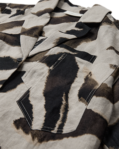 CMNATULI - SHORT SHIRT IN BEIGE AND BLACK