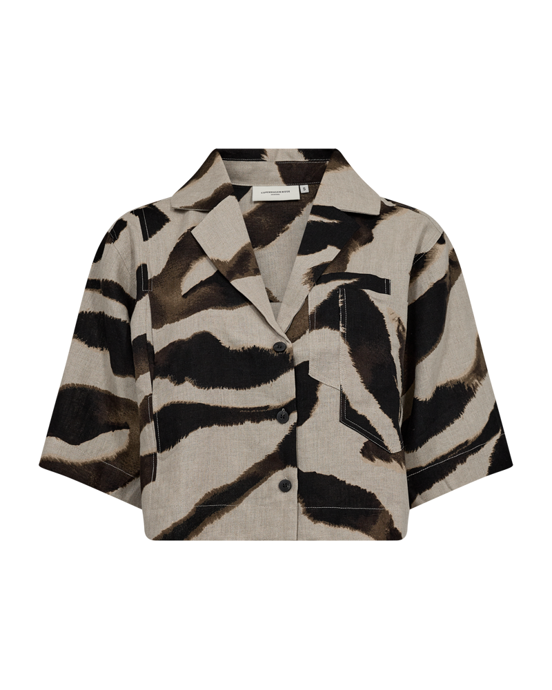 CMNATULI - SHORT SHIRT IN BEIGE AND BLACK