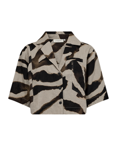 CMNATULI - SHORT SHIRT IN BEIGE AND BLACK