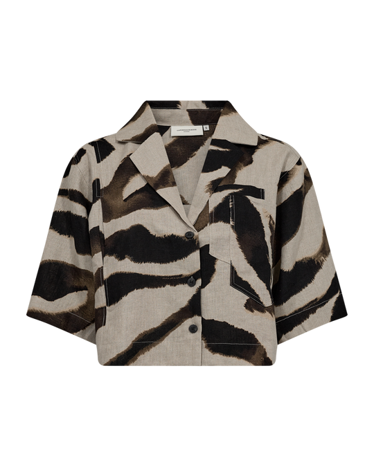 CMNATULI - SHORT SHIRT IN BEIGE AND BLACK