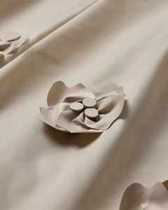 CMSIMI - rok met handgemaakte bloemen in beige