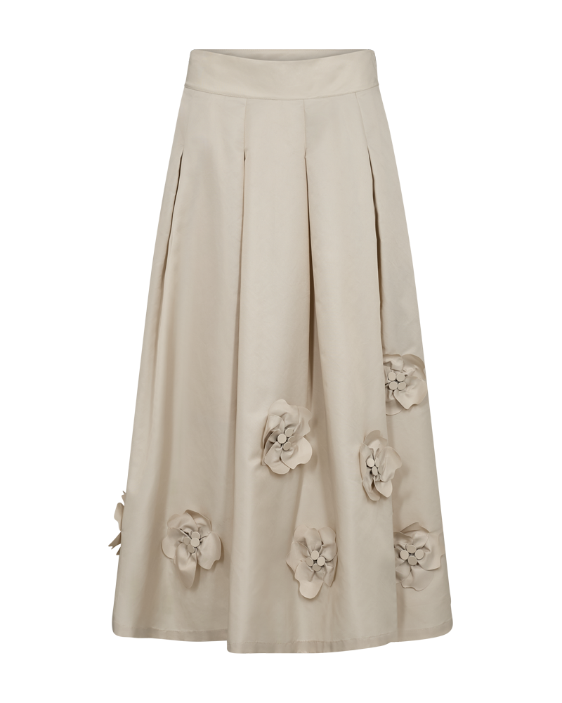 CMSIMI - rok met handgemaakte bloemen in beige