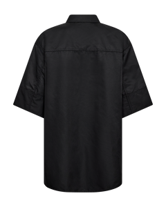 CMSIMI - SHIRT WITH HANDMADE FLOWERS IN BLACK