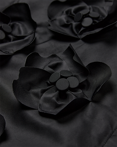 CMSIMI - SHIRT WITH HANDMADE FLOWERS IN BLACK