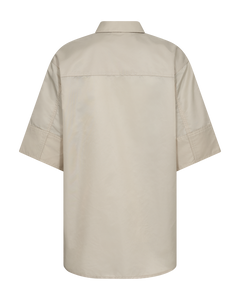 CMSIMI - SHIRT WITH HANDMADE FLOWERS IN BEIGE