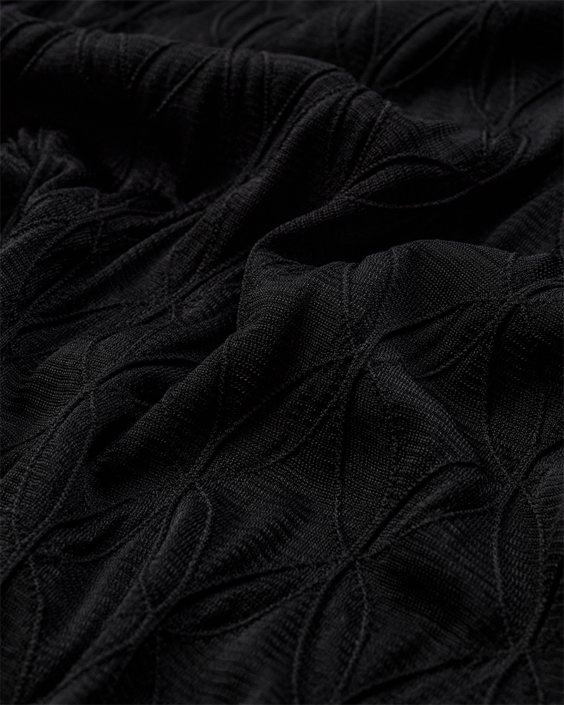 Cmhanna - Mesh Top met lange mouwen met patroon in zwart