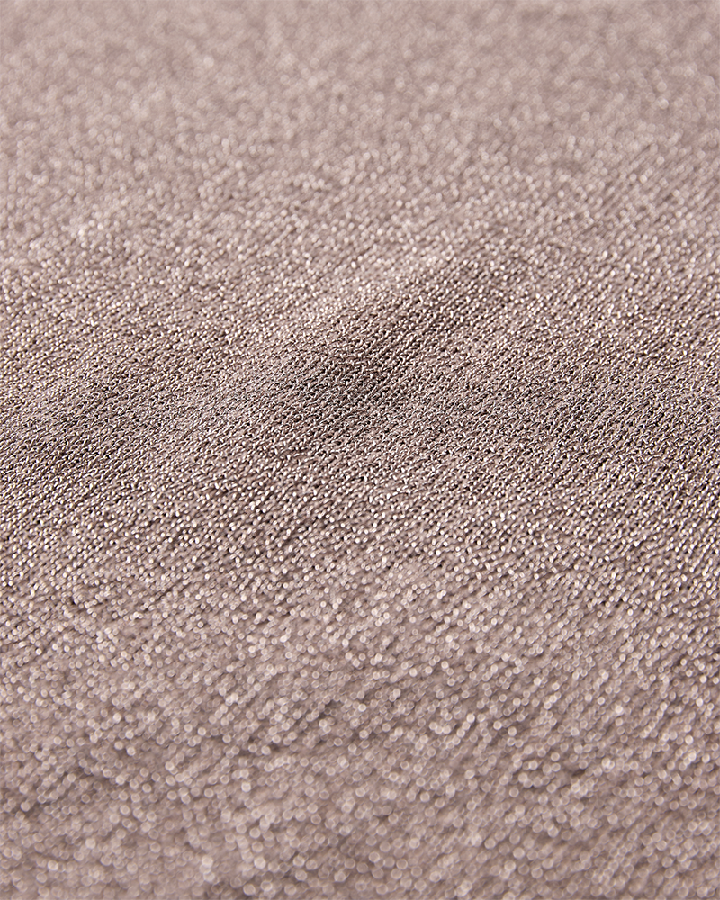 CMMETA - REVERSIBLE KNITTED TOP WITH METALLIC THREAD IN BEIGE