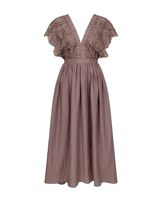 CMCOLE - DRESS WITH LACE IN ROSE