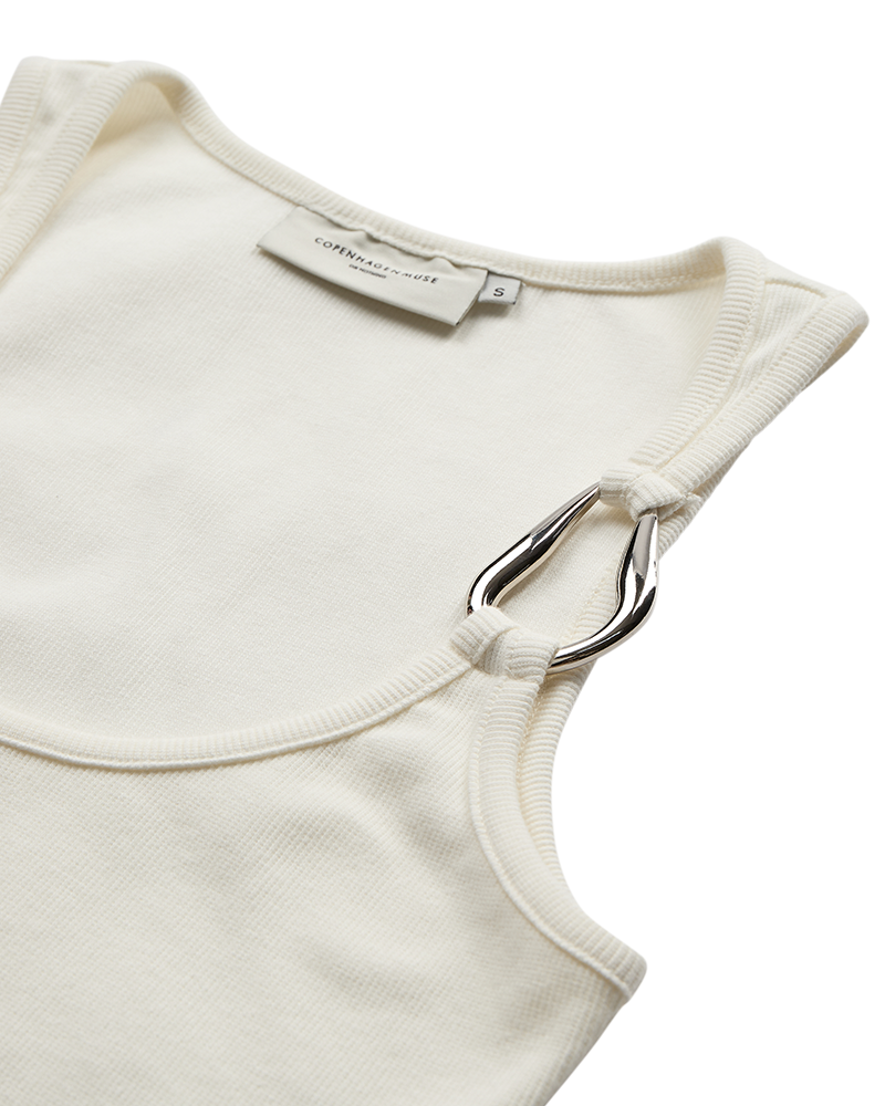 CMSIV - Top met gespeld details in off -white