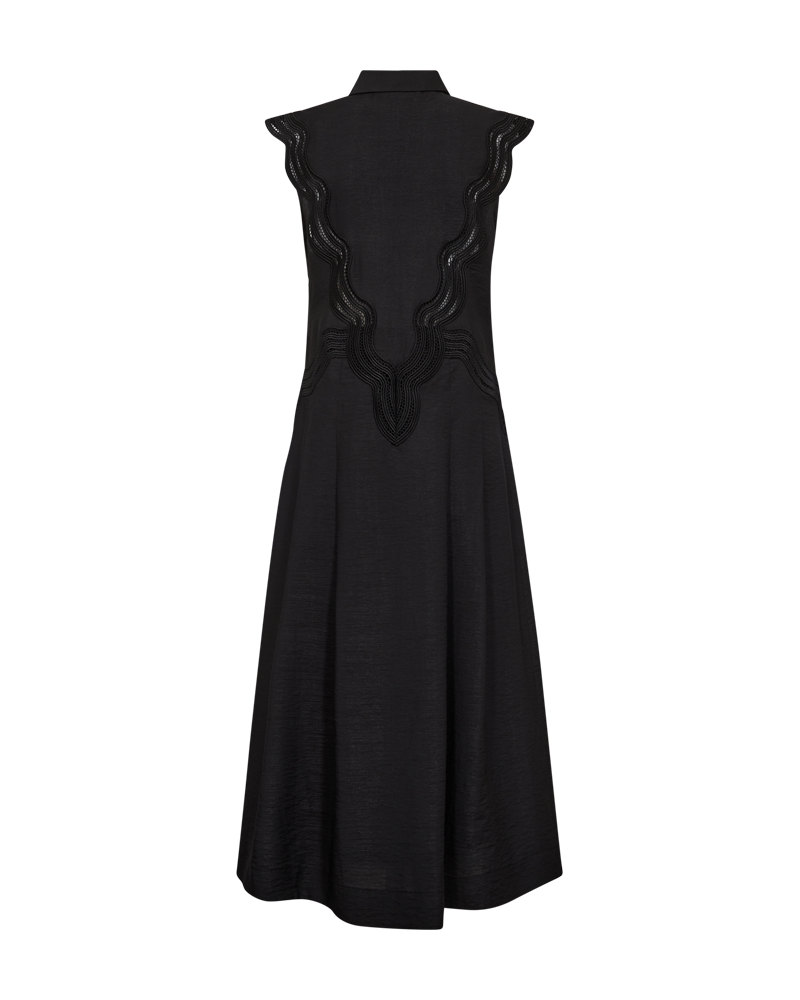 CMCOLE - FITTED DRESS WITH CUTOUT LACE IN BLACK