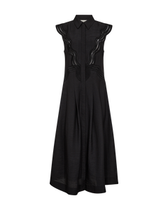 CMCOLE - FITTED DRESS WITH CUTOUT LACE IN BLACK