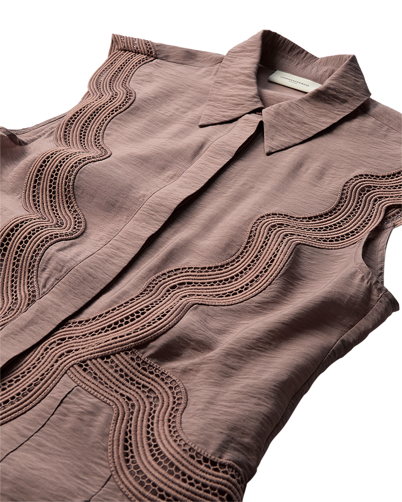 CMCOLE - DRESS WTIH LACE IN ROSE