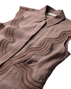 CMCOLE - DRESS WTIH LACE IN ROSE