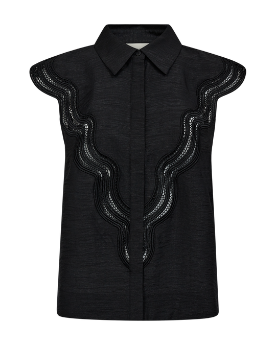 CMCOLE - SHIRT WITH LACE IN BLACK