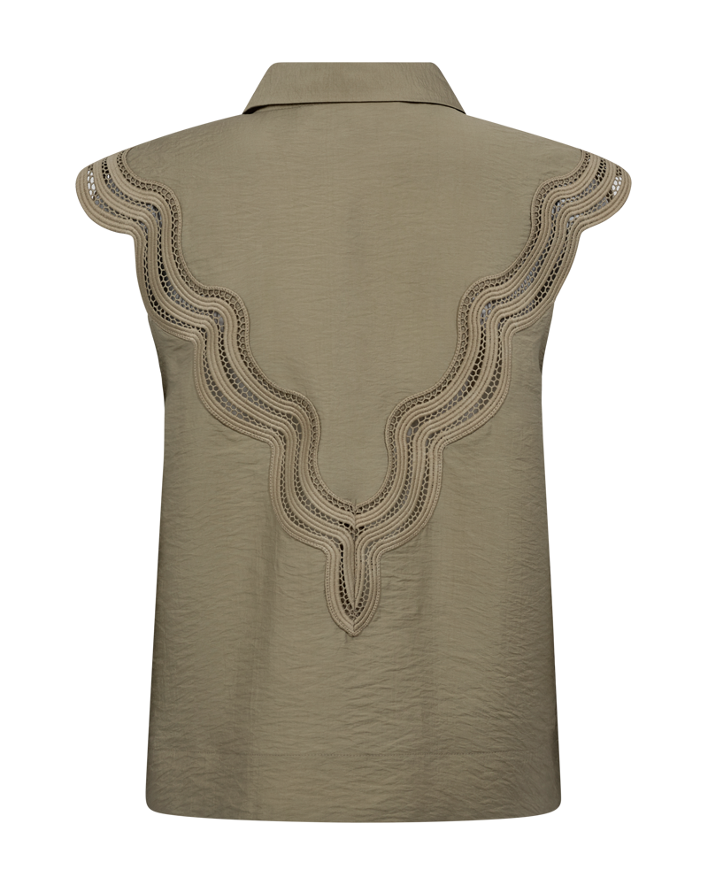 CMCOLE - SHIRT WITH LACE IN GREEN