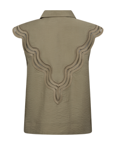 CMCOLE - SHIRT WITH LACE IN GREEN