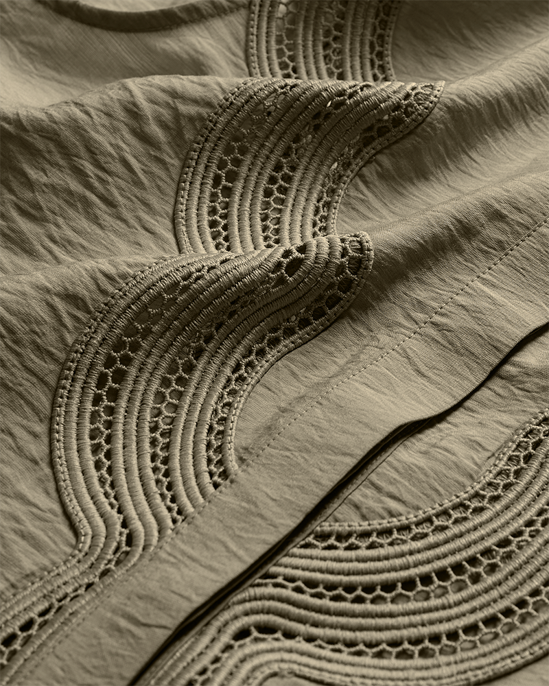 CMCOLE - SHIRT WITH LACE IN GREEN