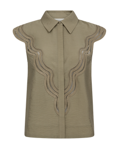 CMCOLE - SHIRT WITH LACE IN GREEN