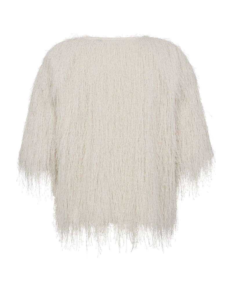 CMFALLON - T-SHIRT WITH FRINGES IN OFF-WHITE