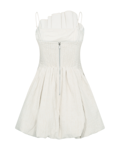 CMBRINDA - SHORT DRESS WITH BALLOON EFFECT IN OFF-WHITE