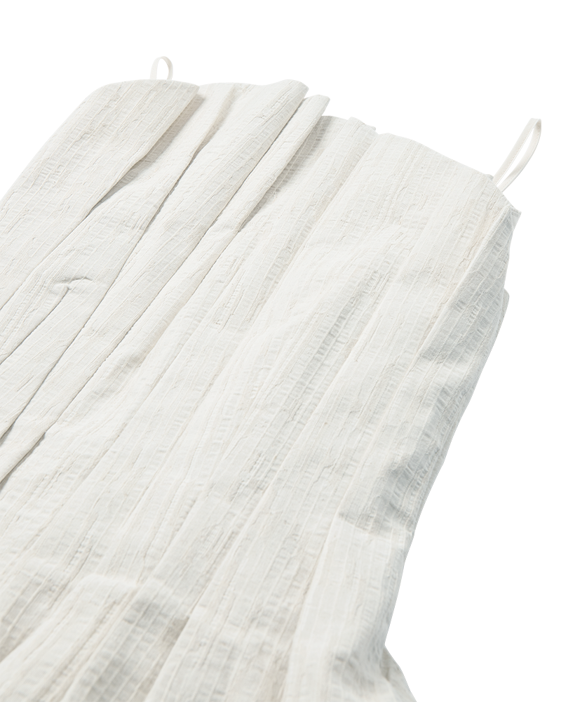 CMBRINDA - Korte jurk met balloneffect in gebroken wit