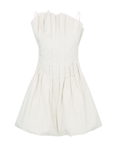 CMBRINDA - SHORT DRESS WITH BALLOON EFFECT IN OFF-WHITE