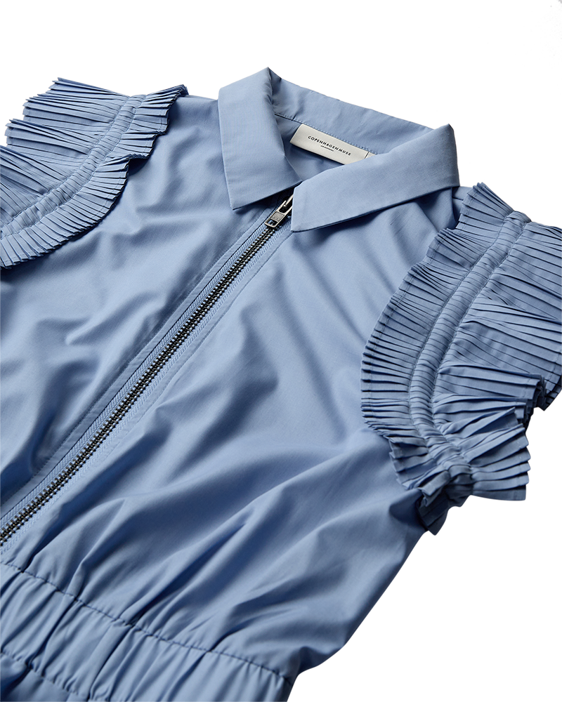 CMPLEAT - DRESS WITH ZIP FASTENER IN BLUE