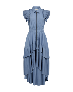 CMPLEAT - DRESS WITH ZIP FASTENER IN BLUE