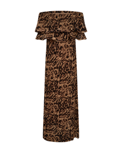 Cmkira - geplooide off -shoulderjurk in luipaard