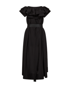CMMOLLY - OFF-SHOULDER DRESS WITH RUFFLE TRIM IN BLACK
