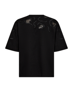 CMMUSE - T-SHIRT WITH EMBROIDERY IN BLACK