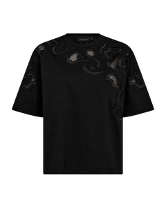 CMMUSE - T-SHIRT WITH EMBROIDERY IN BLACK