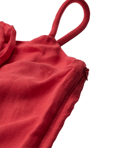 CMNATULI - DRESS WITH ROSE IN RED