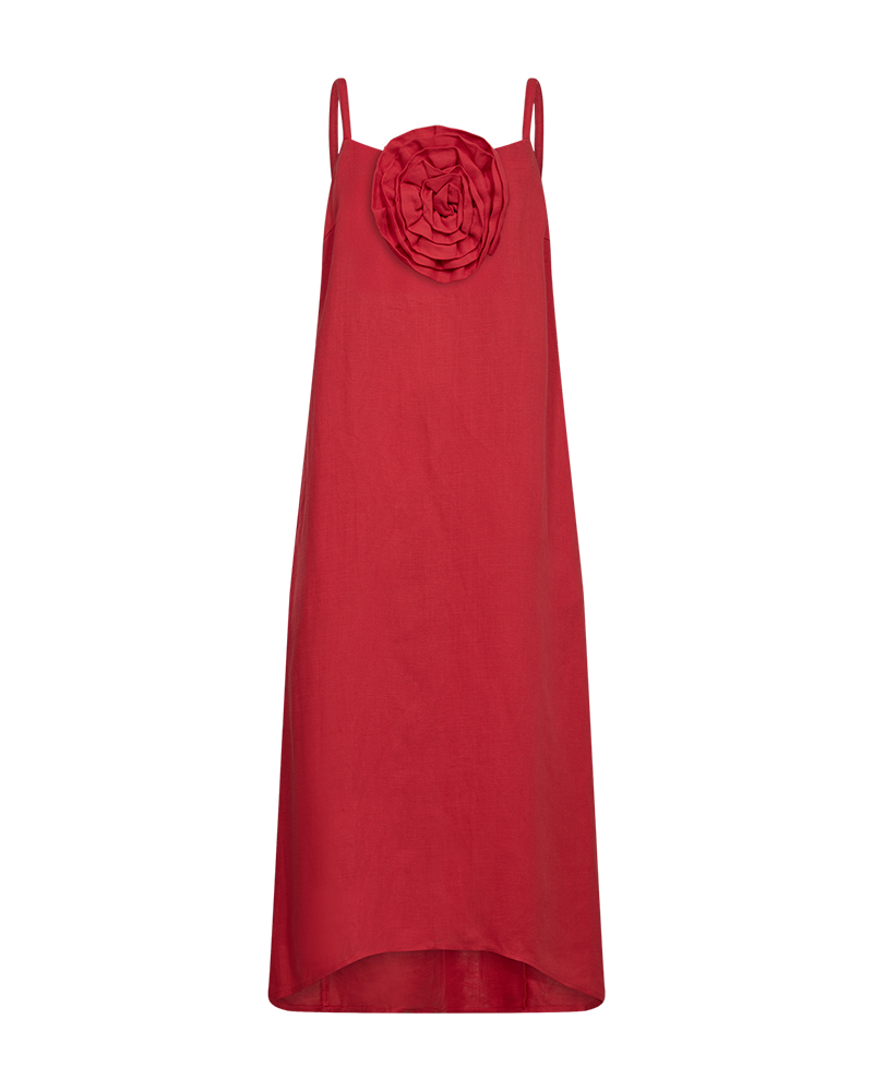 CMNATULI - DRESS WITH ROSE IN RED