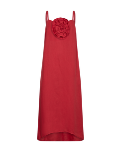 CMNATULI - DRESS WITH ROSE IN RED