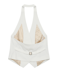 CMTailor - Waastcoat met Halterneck in gebroken wit