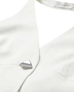 CMTailor - Waastcoat met Halterneck in gebroken wit