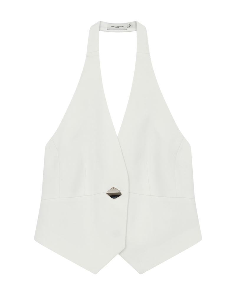 CMTailor - Waastcoat met Halterneck in gebroken wit