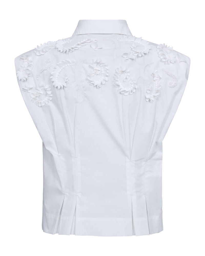 CMVATAN - SHIRT WITH HAND EMBROIDERED DETAILS IN WHITE