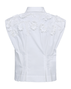 CMVATAN - SHIRT WITH HAND EMBROIDERED DETAILS IN WHITE