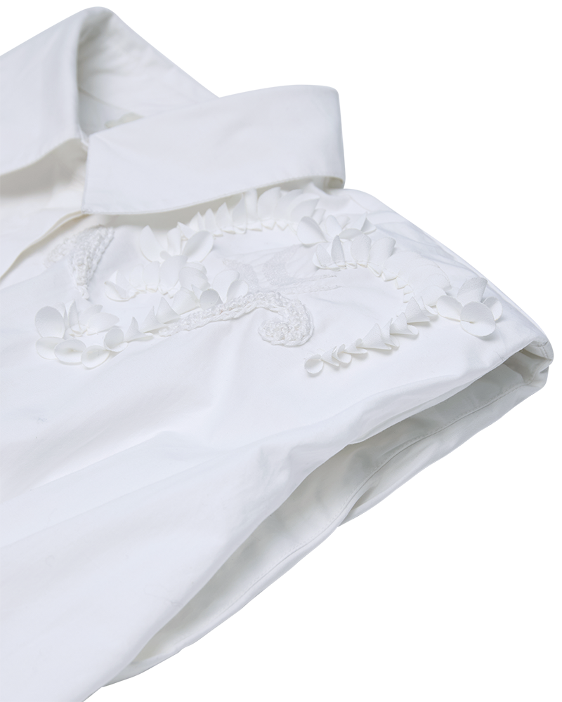 CMVATAN - SHIRT WITH HAND EMBROIDERED DETAILS IN WHITE