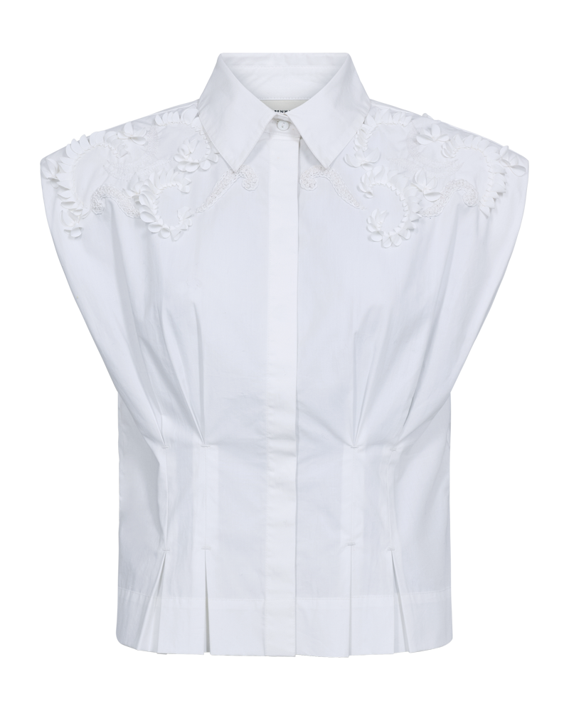 CMVATAN - SHIRT WITH HAND EMBROIDERED DETAILS IN WHITE