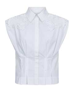 CMVATAN - SHIRT WITH HAND EMBROIDERED DETAILS IN WHITE