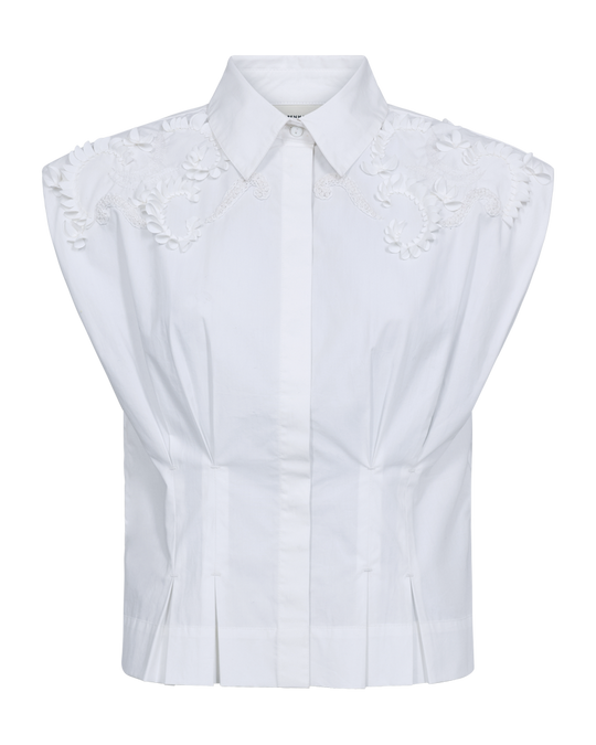 CMVATAN - SHIRT WITH HAND EMBROIDERED DETAILS IN WHITE