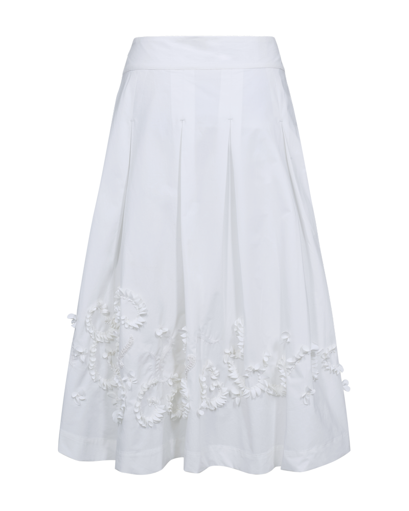 CMVATAN - SKIRT WITH HAND EMBROIDERED DETAILS IN WHITE