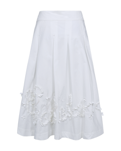 CMVATAN - SKIRT WITH HAND EMBROIDERED DETAILS IN WHITE